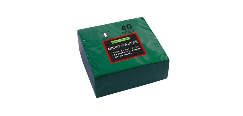Paquet de 40 serviettes micro-gaufrées ouate 2 plis - 38x38 cm