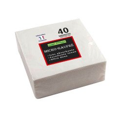 Paquet de 40 serviettes micro-gaufrées ouate 2 plis - 38x38 cm - Blanc