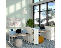 Scrivania elettrica elevabile 160 x 80 cm Rovere Chiaro Ecla Ergo Premium Bruneau