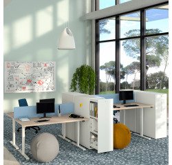 Scrivania elettrica elevabile 160 x 80 cm Rovere Chiaro Ecla Ergo Premium Bruneau