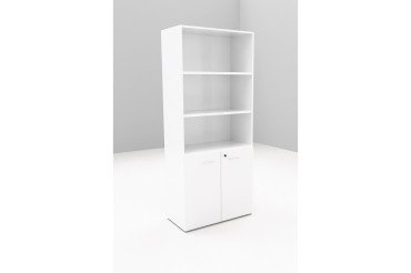 Mobile Alto con parte in alto a giorno ed ante colore bianco linea Siena l 90 x p 45 x h 213 in cm