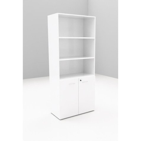 Mobile Alto con parte in alto a giorno ed ante colore bianco linea Siena l 90 x p 45 x h 213 in cm