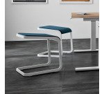 Tabouret bas Taglio piétement blanc