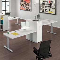 Bureau assis-debout Ergomaxx L160 x P 80 cm réglage électrique en hauteur avec top access