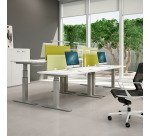 Adjustable electric height desk Ergomaxx Memo L 140 x D 80 cm white top