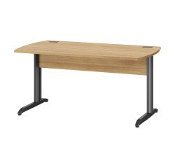 Scrivania dritta L160 cm piedi in metallo antracite Quarta Plus