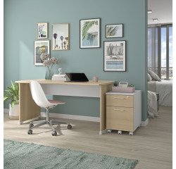 Scrivania dritta L140 cm gambe piene Quarta Plus