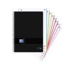 Cuaderno tapa de plástico A4 Europeanbook 8 Black'n colors 5x5 160 Hojas - Oxford