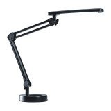 Lampe à LED 4 Stars Noire ABS alu et métal - Bras 2 x 28 cm, Tête 28,4 x 4,5 cm Socle D15,3 cm