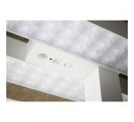 Lampadaire led Unilux double éclairage ergonomique écologique avec panneau acoustique en pet recyclé nexus blanc beige