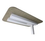 Lampadaire led Unilux double éclairage ergonomique écologique avec panneau acoustique en pet recyclé nexus blanc beige