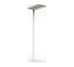 Lampadaire led Unilux double éclairage ergonomique écologique avec panneau acoustique en pet recyclé nexus blanc beige