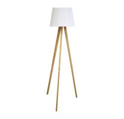 Lampadaire à LED TOOKA, hauteur 1520 mm, blanc/bambou