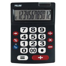 Calculadora negra grande 12 dígitos MILAN