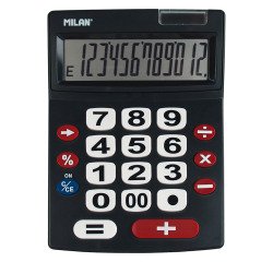 Calculadora negra grande 12 dígitos MILAN