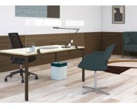 Separation screen B-Zen in tempered glass W 140 x H 60 cm - with fixings for shared desk