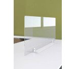 Écran de séparation B-Zen en verre trempé H 60 cm - avec socle couleur aluminium