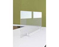 Écran de séparation B-Zen en verre trempé H 60 cm - avec socle couleur aluminium