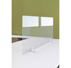 Écran de séparation B-Zen en verre trempé H 60 cm - avec socle couleur aluminium