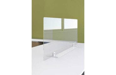 Écran de séparation B-Zen en verre trempé H 60 cm - avec socle couleur aluminium