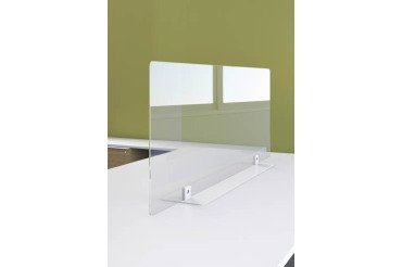 Écran de séparation B-Zen en verre trempé H 60 cm - avec socle couleur aluminium