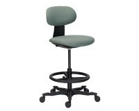 Chaise assis-debout ZERTY tissu - dossier bas - sans accoudoirs - mécanisme haut/bas - pieds noir