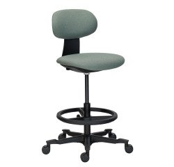 Standing-sitting chair ZERTY fabric - low backrest - armless - high/low mechanism - black feet