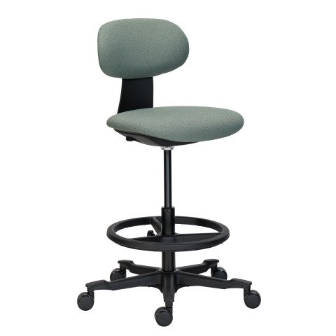 Silla alta Zerty tejido verde oscuro - respaldo bajo