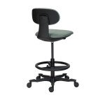 Chaise assis-debout ZERTY tissu - dossier bas - sans accoudoirs - mécanisme haut/bas - pieds noir