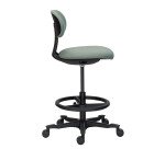 Chaise assis-debout ZERTY tissu - dossier bas - sans accoudoirs - mécanisme haut/bas - pieds noir