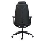 Chaise de bureau YUCATAN - Tissu et maille  - avec accoudoirs, appui-tête, réglage profondeur d'assise et soutien lombaire - Mécanisme Synchrone - Pieds noir