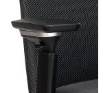 Chaise de bureau YUCATAN - Tissu et maille  - avec accoudoirs, appui-tête, réglage profondeur d'assise et soutien lombaire - Mécanisme Synchrone - Pieds noir