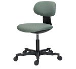 Chaise de bureau SIELLO tissu - dossier bas - sans accoudoirs - mécanisme haut/bas - pieds noir