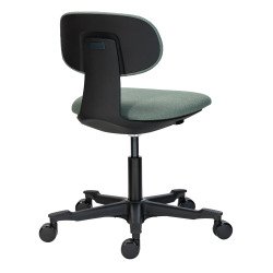 Chaise de bureau SIELLO tissu - dossier bas - sans accoudoirs - mécanisme haut/bas - pieds noir