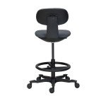 Chaise assis-debout ZERTY tissu - dossier bas - sans accoudoirs - mécanisme haut/bas - pieds noir