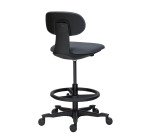 Chaise assis-debout ZERTY tissu - dossier bas - sans accoudoirs - mécanisme haut/bas - pieds noir