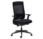 Chaise de bureau MARCUS tissu et maille - accoudoirs, réglage profondeur d'assise et soutien lombaire - Mécanisme Synchrone