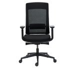 Chaise de bureau MARCUS tissu et maille - accoudoirs, réglage profondeur d'assise et soutien lombaire - Mécanisme Synchrone