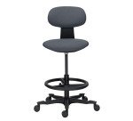 Chaise haute SIELLO tissu - dossier bas - sans accoudoirs - mécanisme haut/bas - pieds noir