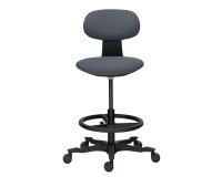 Chaise haute SIELLO tissu - dossier bas - sans accoudoirs - mécanisme haut/bas - pieds noir