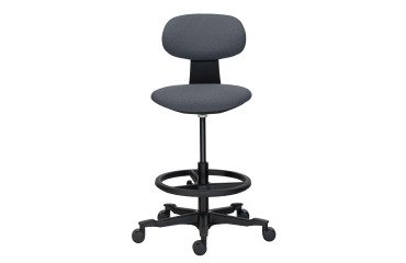Standing-sitting chair ZERTY fabric - low backrest - armless - high/low mechanism - black feet