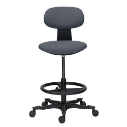 Chaise haute SIELLO tissu - dossier bas - sans accoudoirs - mécanisme haut/bas - pieds noir