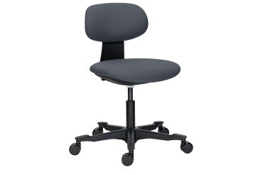 Chaise de bureau ZERTY tissu - dossier bas - sans accoudoirs - mécanisme haut/bas - pieds noir