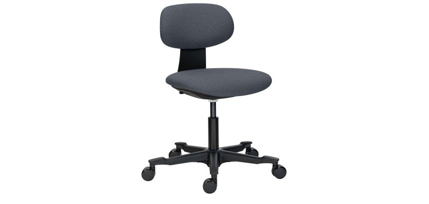 Chaise de bureau SIELLO tissu - dossier bas - sans accoudoirs - mécanisme haut/bas - pieds noir