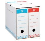 Boîte archives Carton Bruneau - Dos 12 cm - Haute résistance - Couleurs assorties