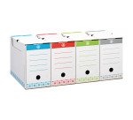 Boîte archives Carton Bruneau - Dos 20 cm - Haute résistance - Couleurs assorties