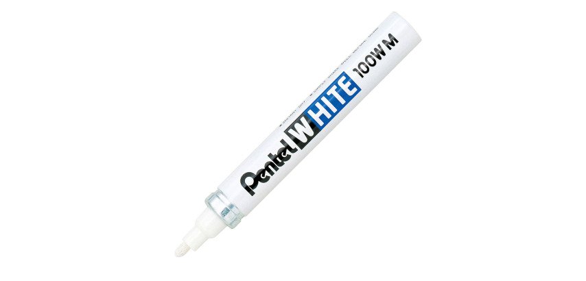 Permanent Marker Pentel White 100W M conical tip 3.9 mm
