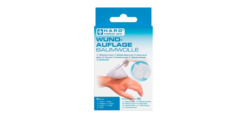 Pansement, en coton, blanc, pack de 3