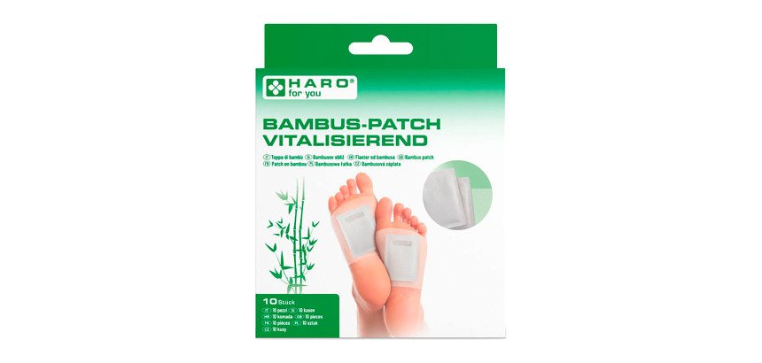 Patch à base de bambou, plante des pieds, blanc