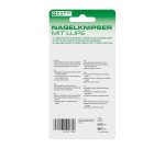 Coupe-ongles avec loupe & lime, sur carte blister